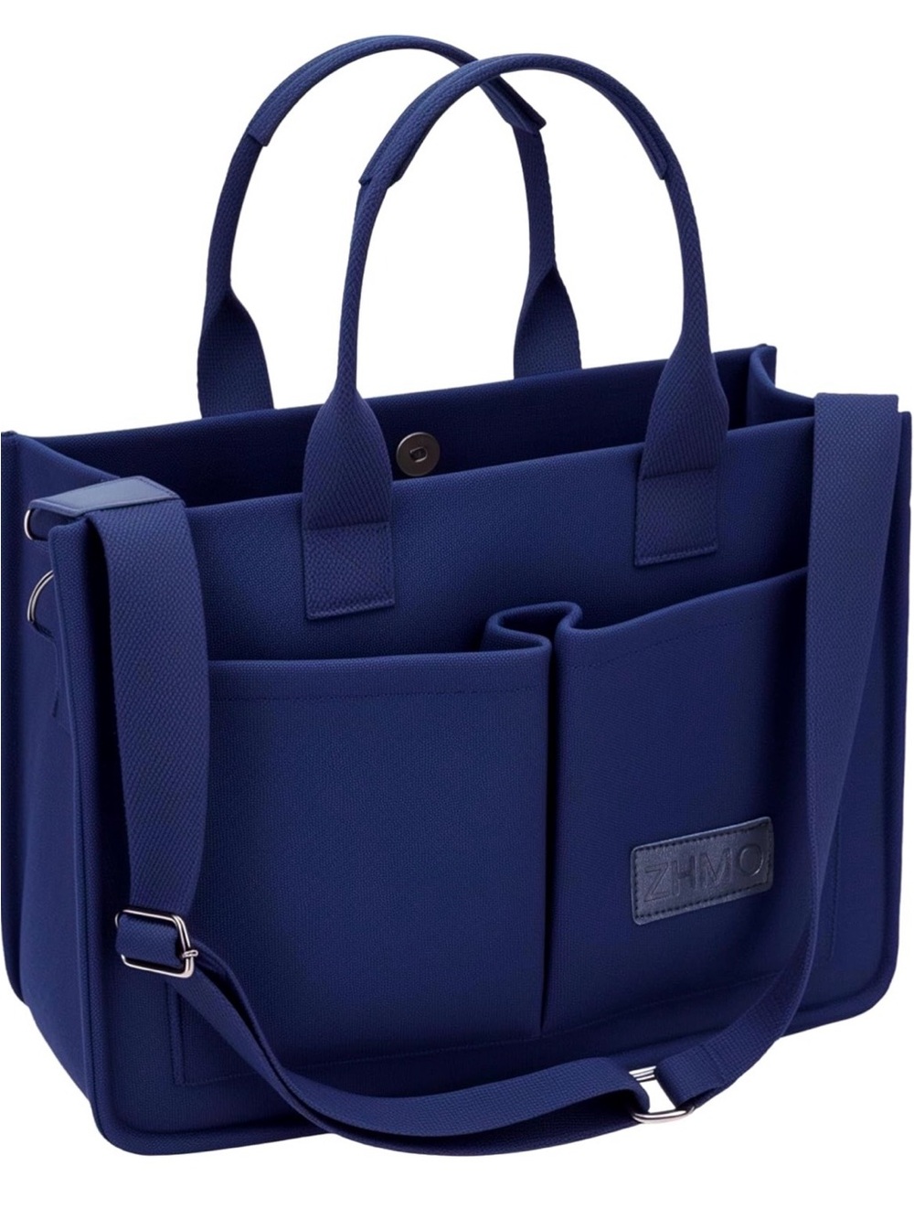 Navy Canvas Utility Tote with Adjustable Strap